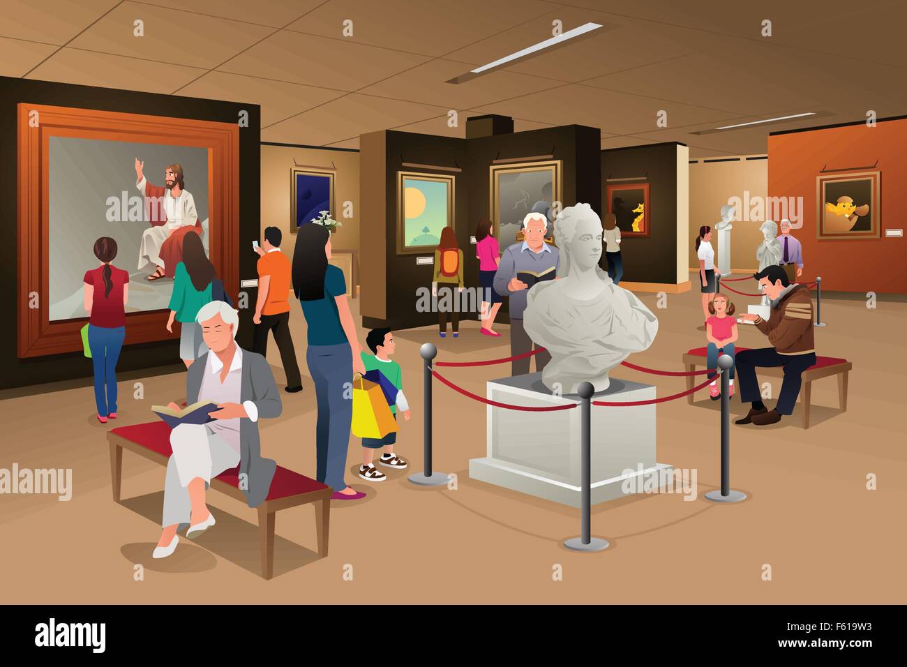 Visitare un museo Banque d'images vectorielles - Alamy