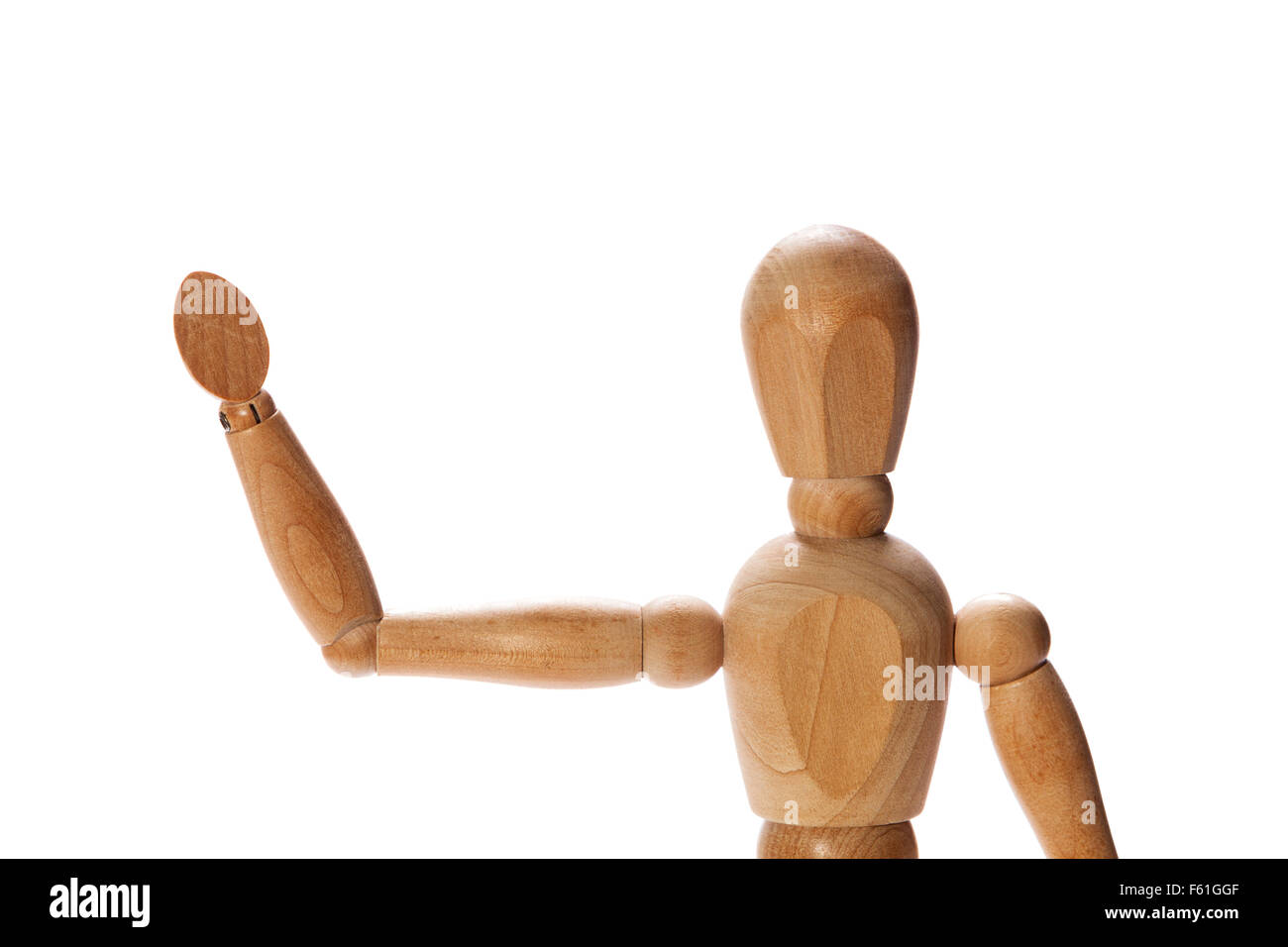 Mannequin en bois forme bonjour ou au revoir Banque D'Images