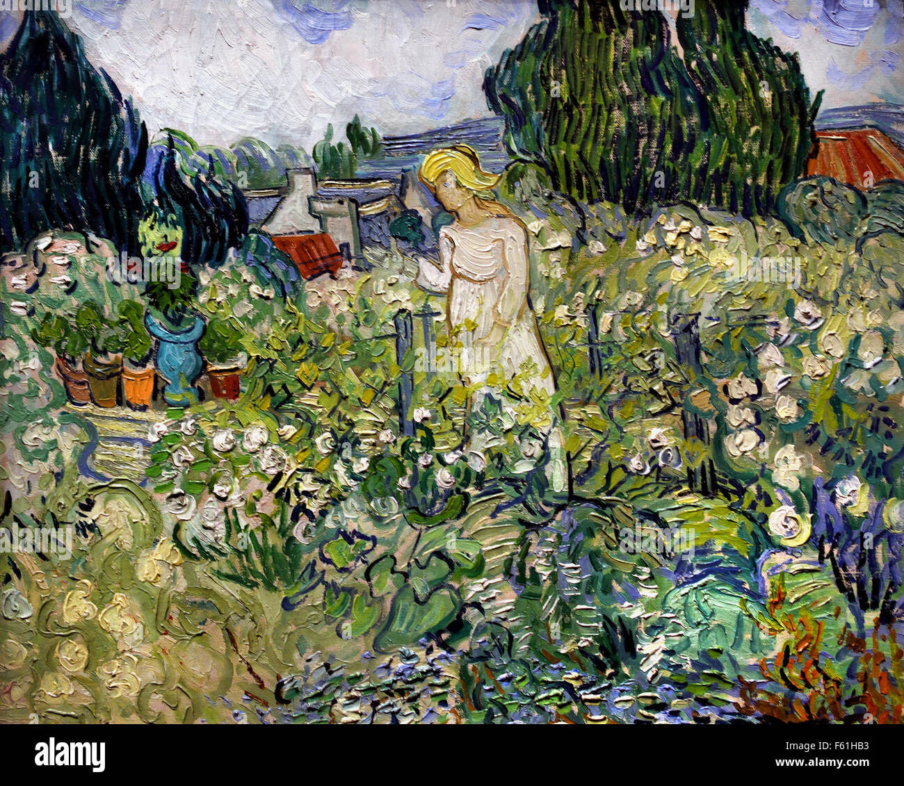 Mademoiselle Gachet dans son jardin à Auvers-sur-Oise 1890 Vincent van Gogh 1853– 1890 le peintre post-impressionniste néerlandais des pays-Bas Banque D'Images