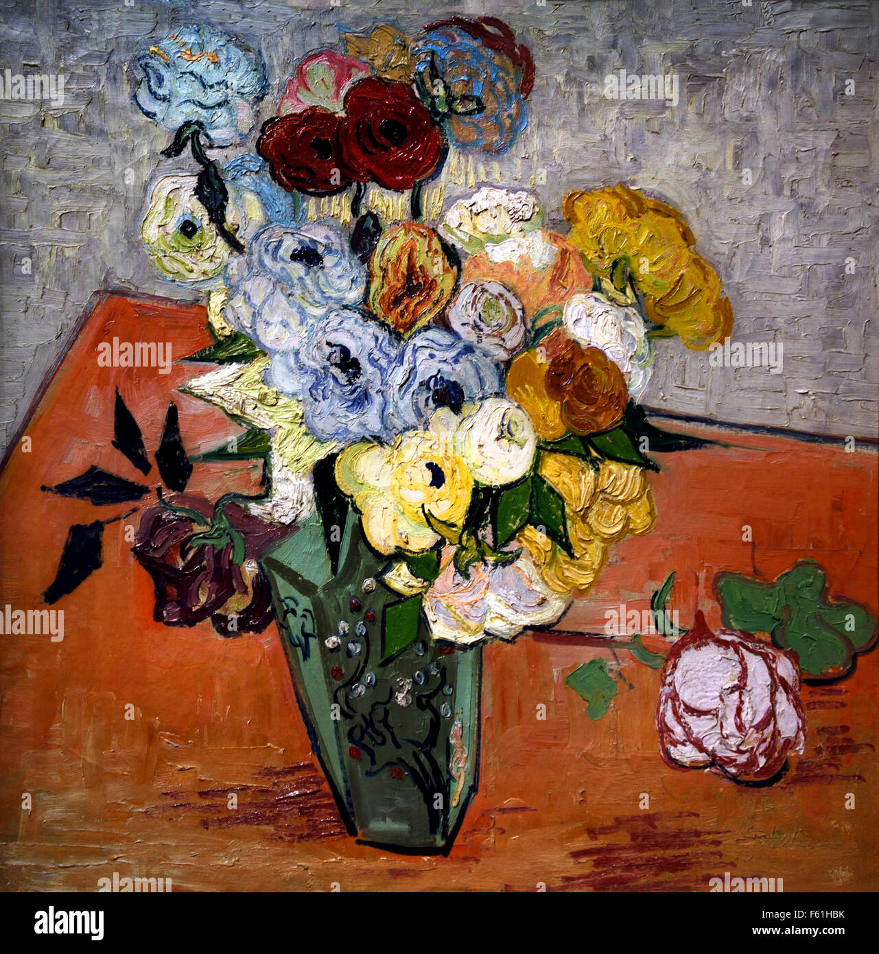 Vincent van Gogh 1853-1890 Le Néerlandais Pays-Bas Vase japonais avec des roses et des Anémones 1890 Banque D'Images