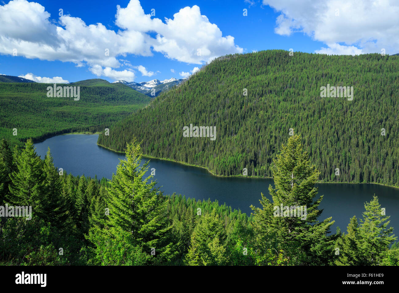 Lindbergh Lake dans le cours supérieur de la rivière swan ci-dessous la mission montagnes près de condon, Montana Banque D'Images