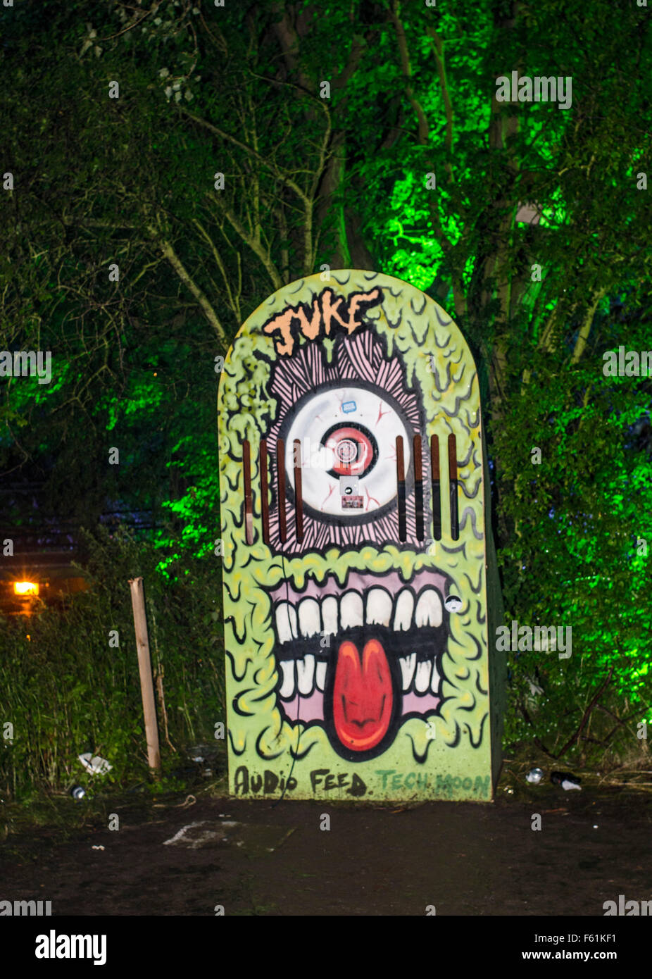 Juke box Le Secret Garden Party, Abbots Ripton HUNTINGDON CAMBRIDGESHIRE , 2013. Largement considéré comme l'un des plus cool de '' de ce qu'on appelle la boutique indépendante des festivals. Banque D'Images