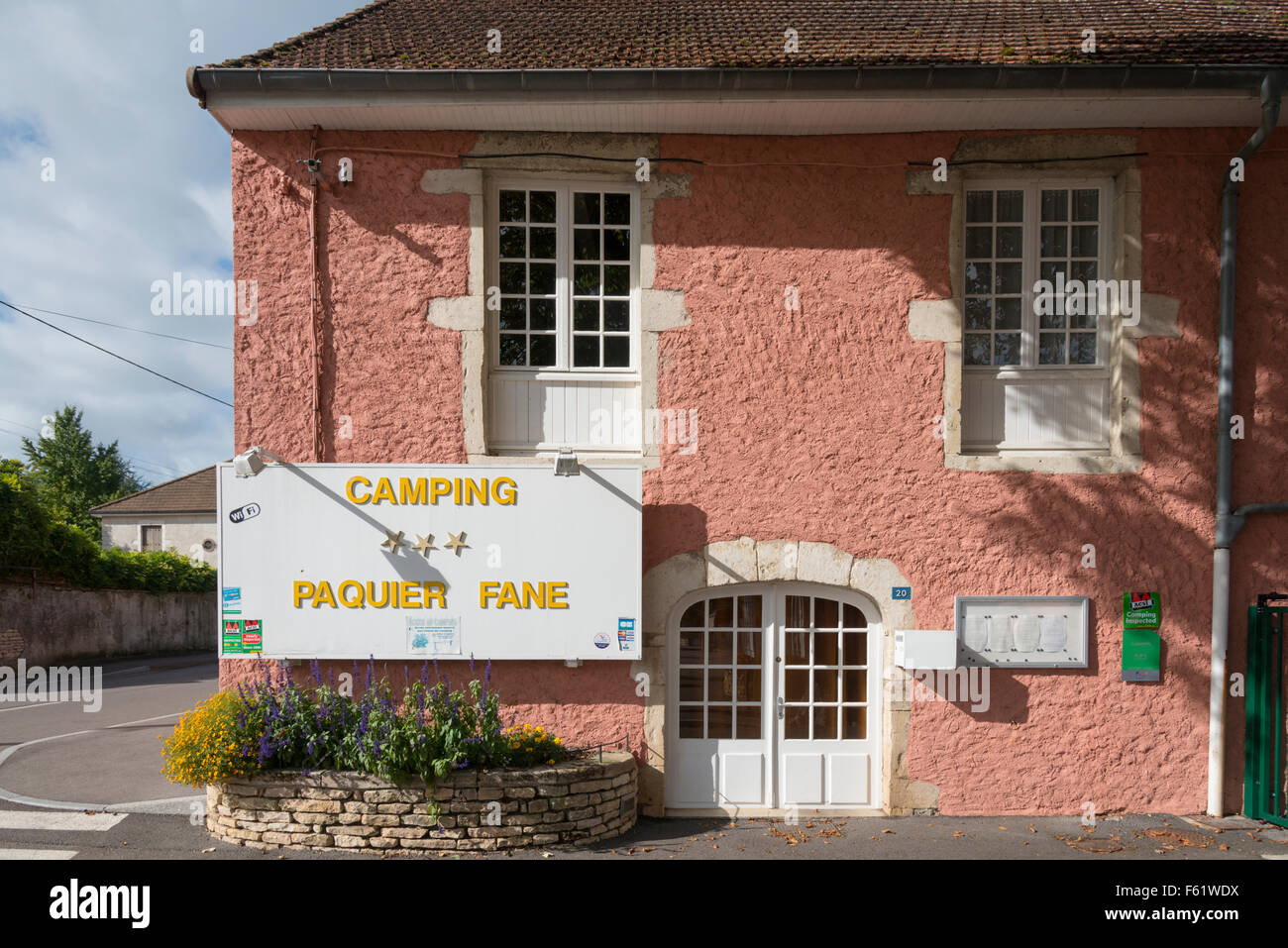 L'entrée du camping Paquier Fane camping à Val de Vesle France Banque D'Images
