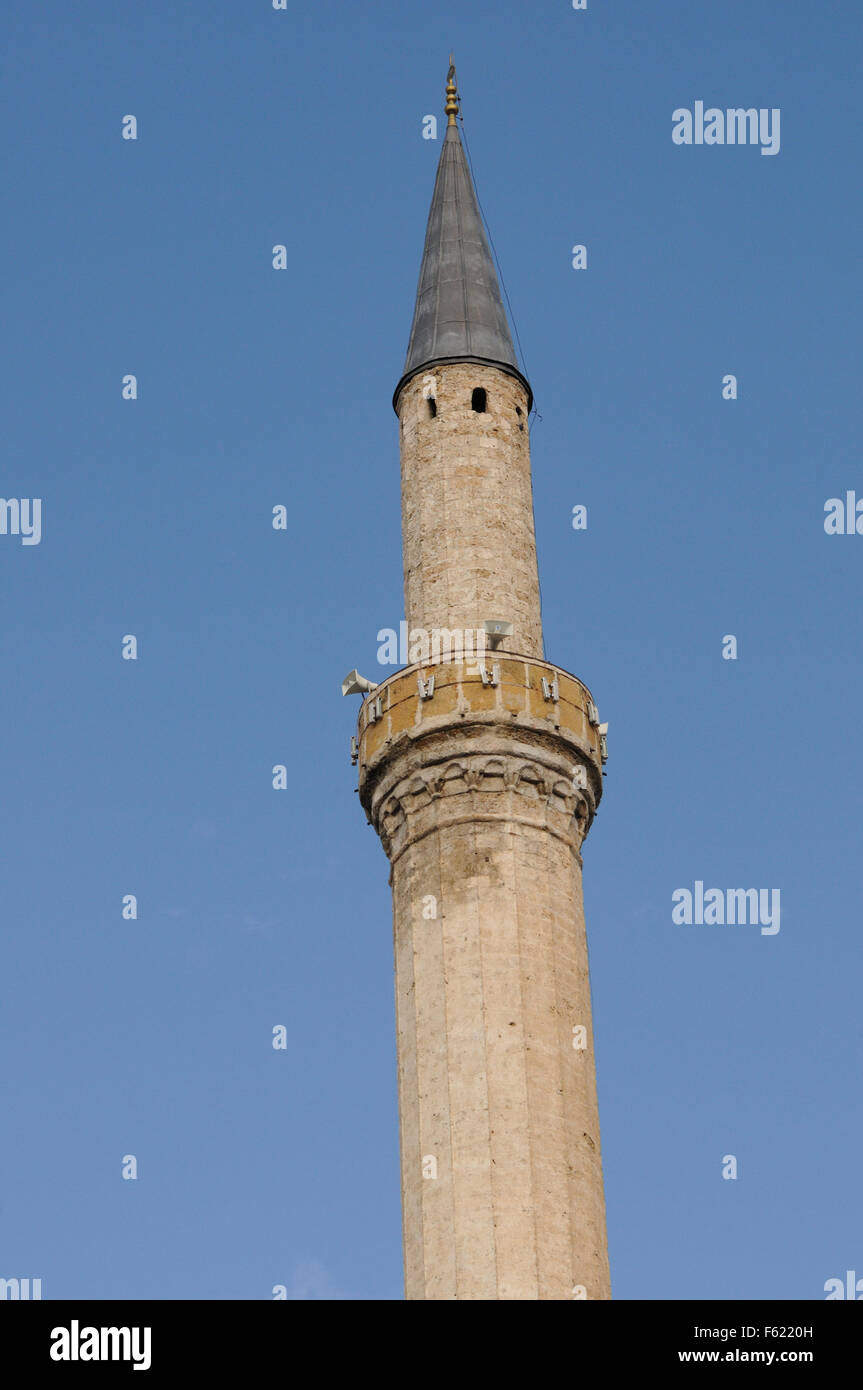 Minaret. De Prizren. Prizren, Kosovo. Banque D'Images