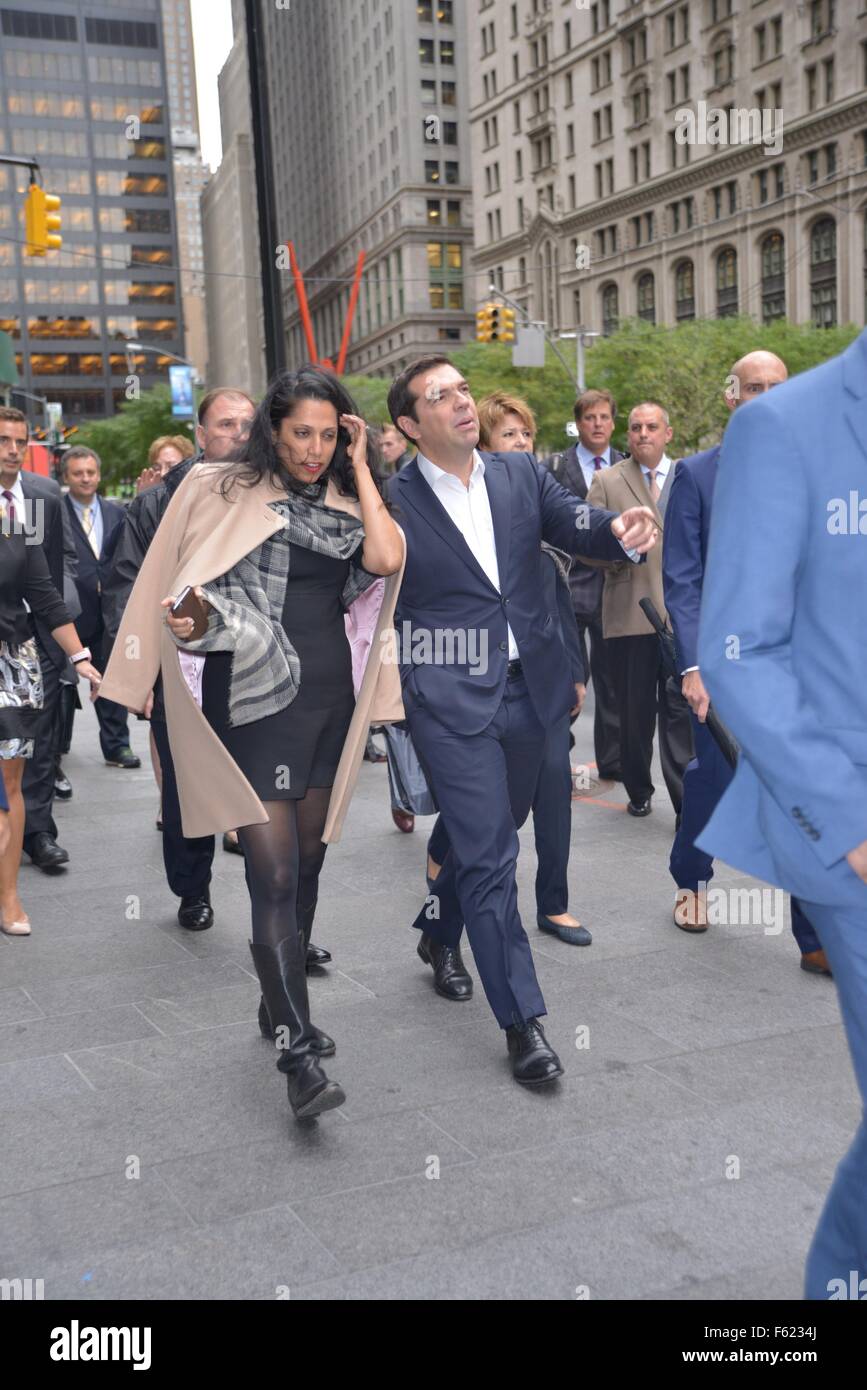 Le Premier ministre grec Alexis Tsipras visite le Mémorial National du 11 septembre et du musée comprend : Alexis Tsipras Où : New York, New York, United States Quand : 01 Oct 2015 Banque D'Images