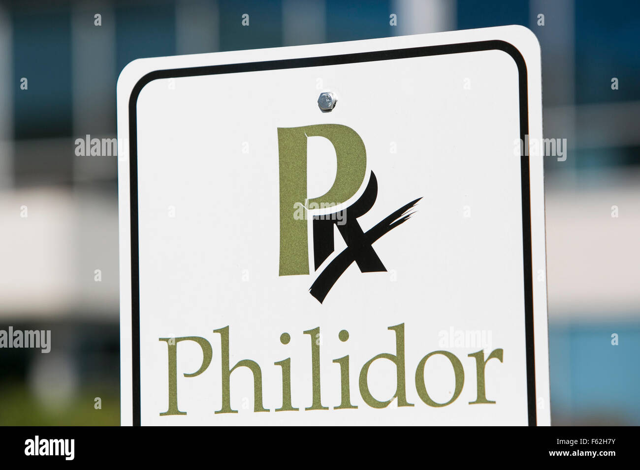 Un logo affiche à l'extérieur du siège de Philidor RX Services, LLC, à Hatboro, New York le 8 novembre 2015. Banque D'Images