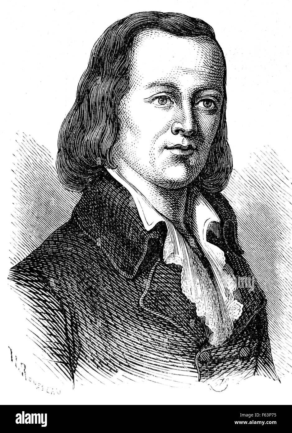 CLAUDE CHAPPE (1763-1805) inventeur français d'un système de sémaphore. Gravure tirée de l'album 1889 Challamel Août du centenaire Banque D'Images