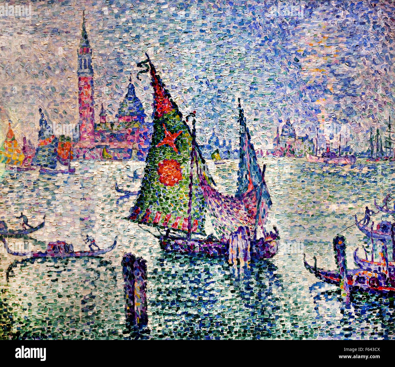 Paul Signac 1863 - 1935 France Français le voile vert, Venise. 1904. Banque D'Images