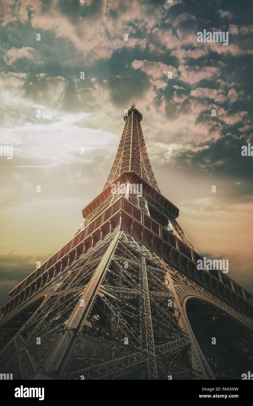 La Tour Eiffel à Paris, France Banque D'Images