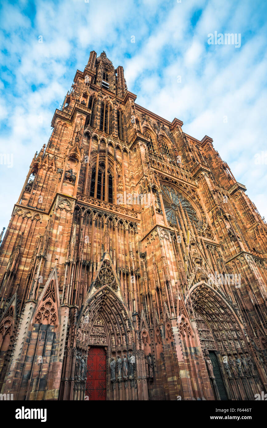 Cathédrale de Notre Dame de Strasbourg, Alsace, France Banque D'Images
