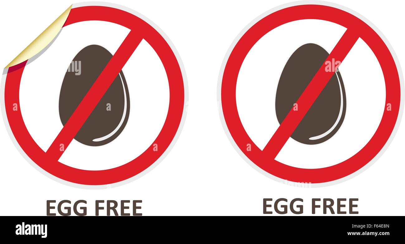 Egg free vector autocollants et des icônes pour les produits sans allergènes Illustration de Vecteur
