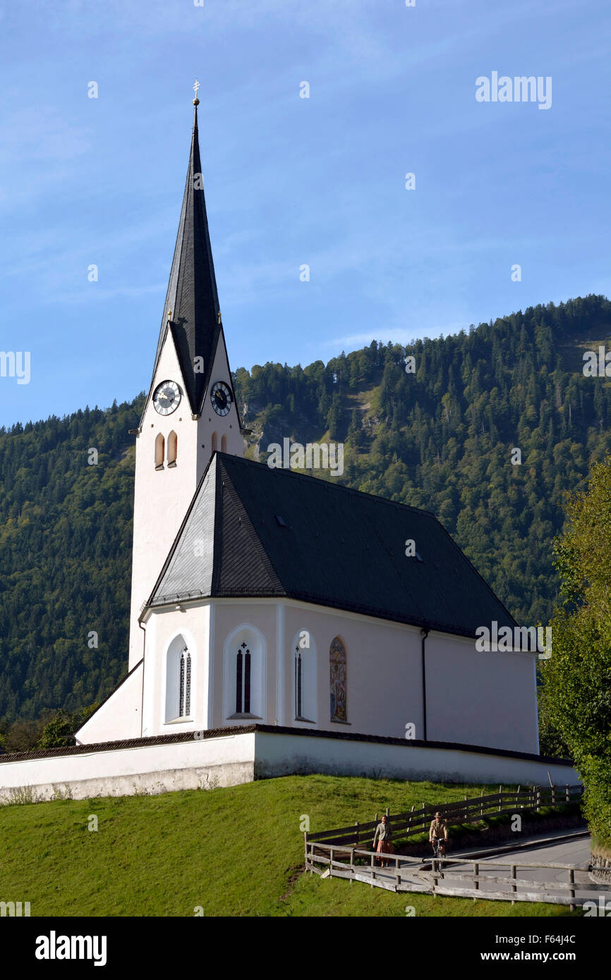 Paroisse catholique église Saint Leonhard de Kreuth à Tegernse en Haute-bavière - Allemagne. Banque D'Images