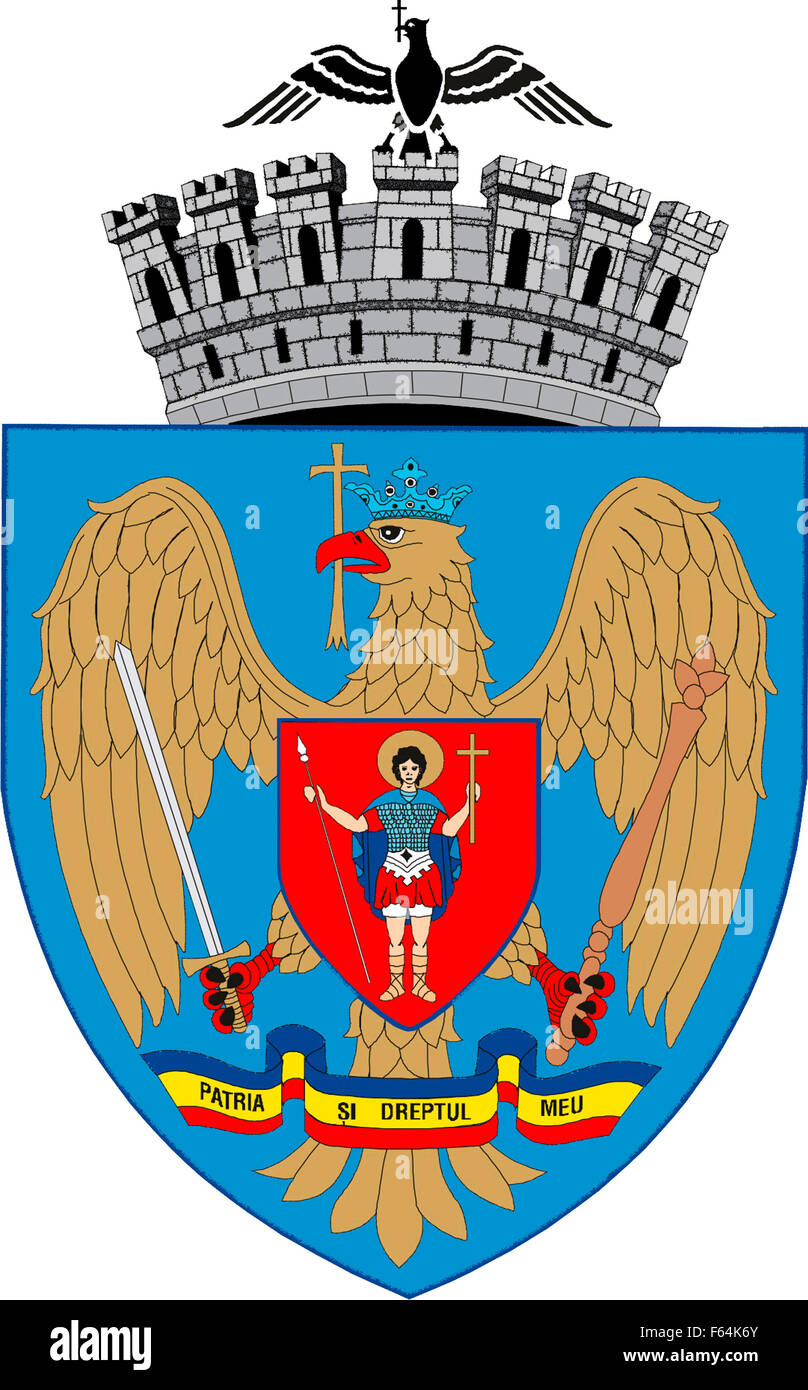 Patch Écusson Brodé Roumanie - Blason Aigle Et Couronne - Dimensions 65x75 Mm - Velcro Arrière - Pour Veste, Sac, Casquette - Idéal Collection, Support