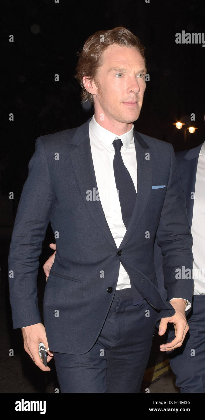 Des stars retour à leur hôtel à 23h00 après la messe noire premiere afterparty avec : Benedict Cumberbatch Où : London, Royaume-Uni Quand : 11 Oct 2015 Banque D'Images