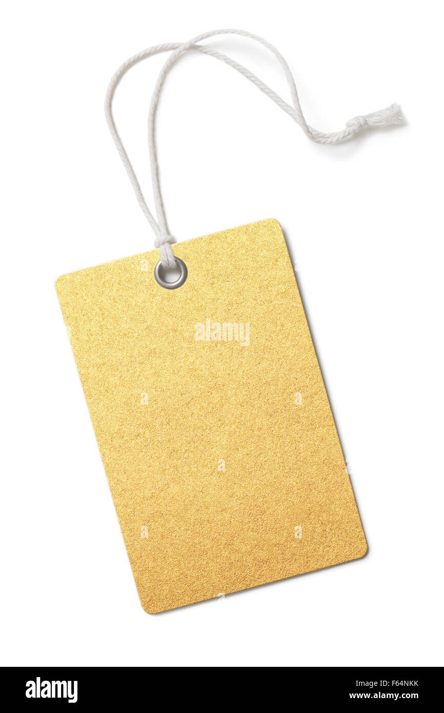 Prix du papier d'or vierge ou gift tag isolated Banque D'Images