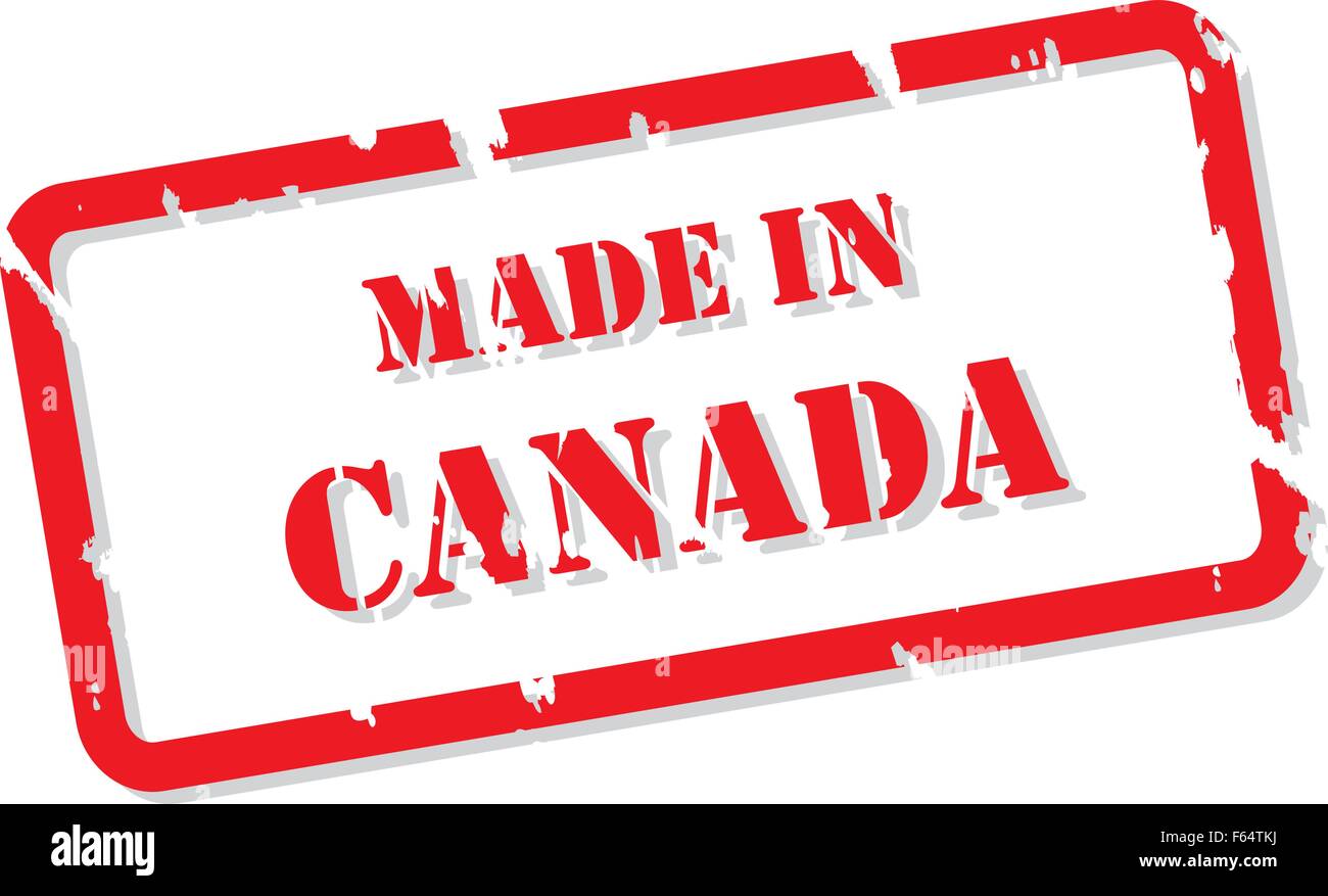 Vecteur de timbres en caoutchouc rouge fabriqué au Canada Illustration de Vecteur