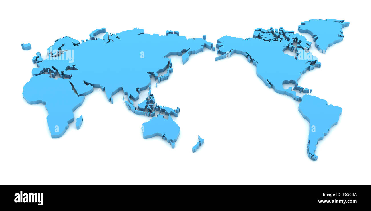 Détails carte du monde, 3D render Banque D'Images