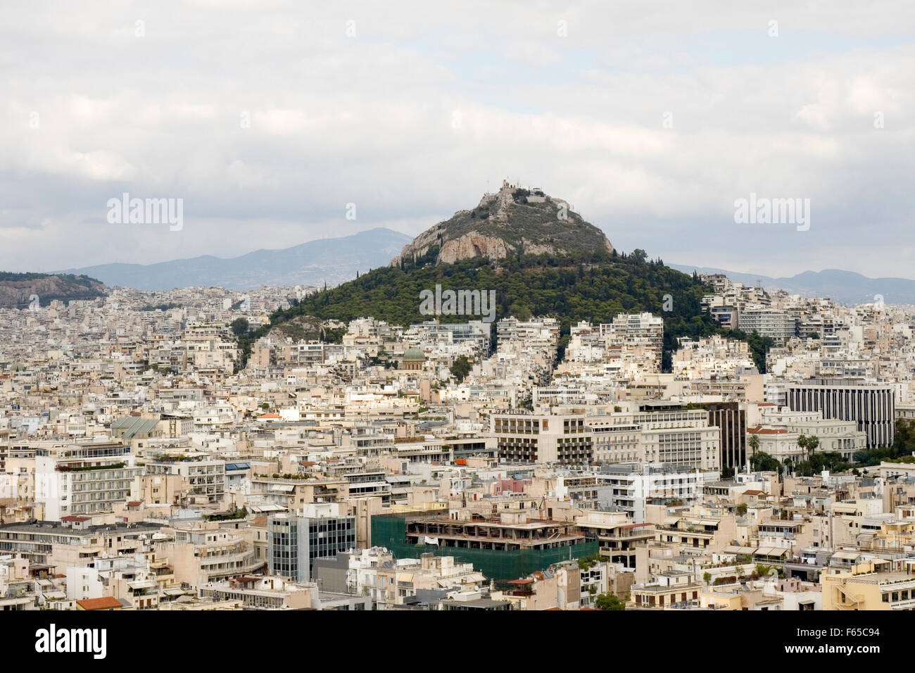 Grèce, Athènes, vue de la ville depuis la colline de l'Acropole Banque D'Images