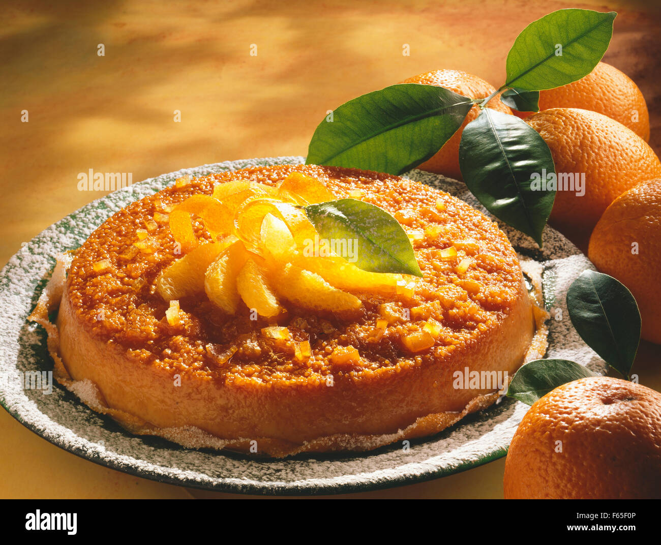Gâteau de semoule Orange Banque D'Images