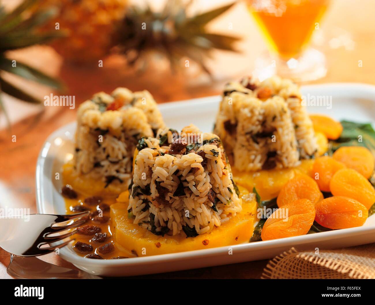 Sans poignée de riz à l'ananas Banque D'Images