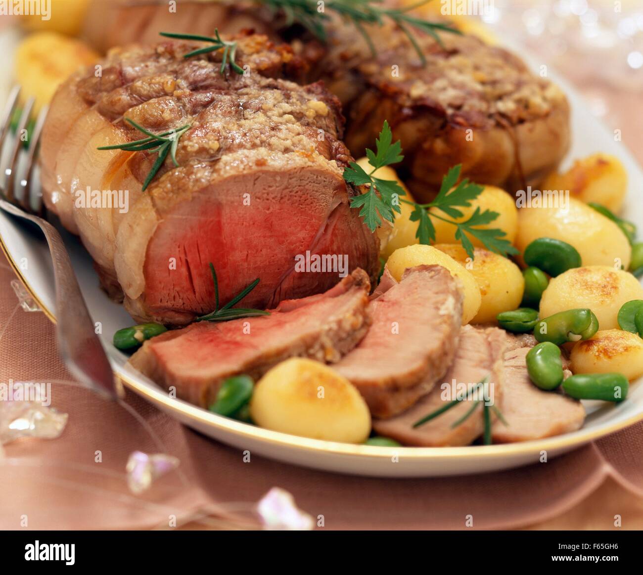 Rôti de veau Banque D'Images