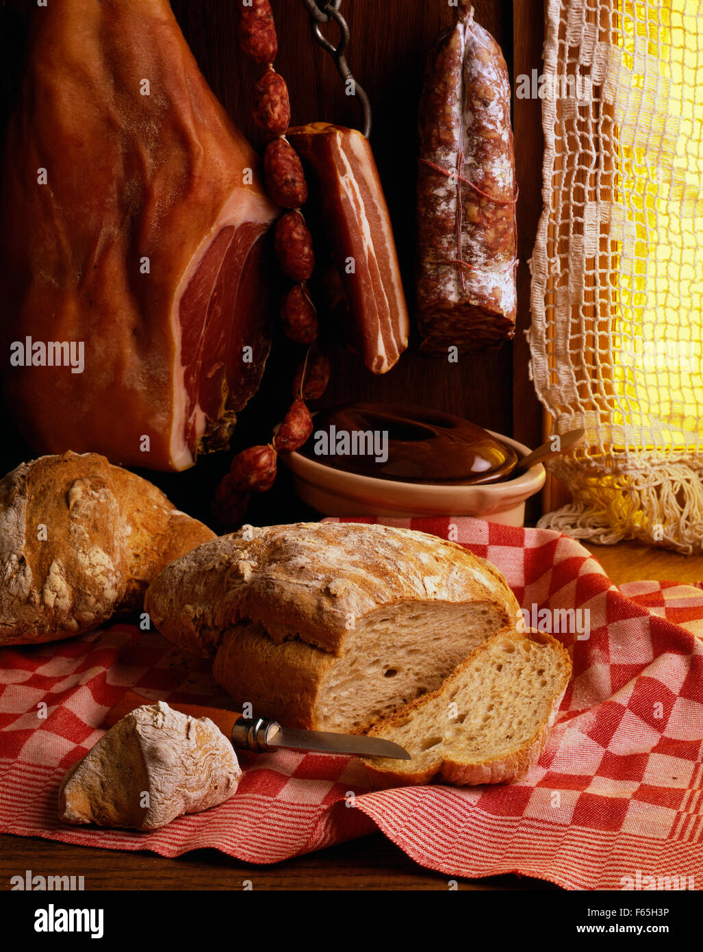 La charcuterie et du pain Banque D'Images
