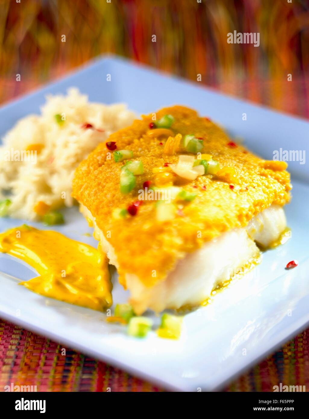 Poissons avec croûte de parmesan Banque D'Images