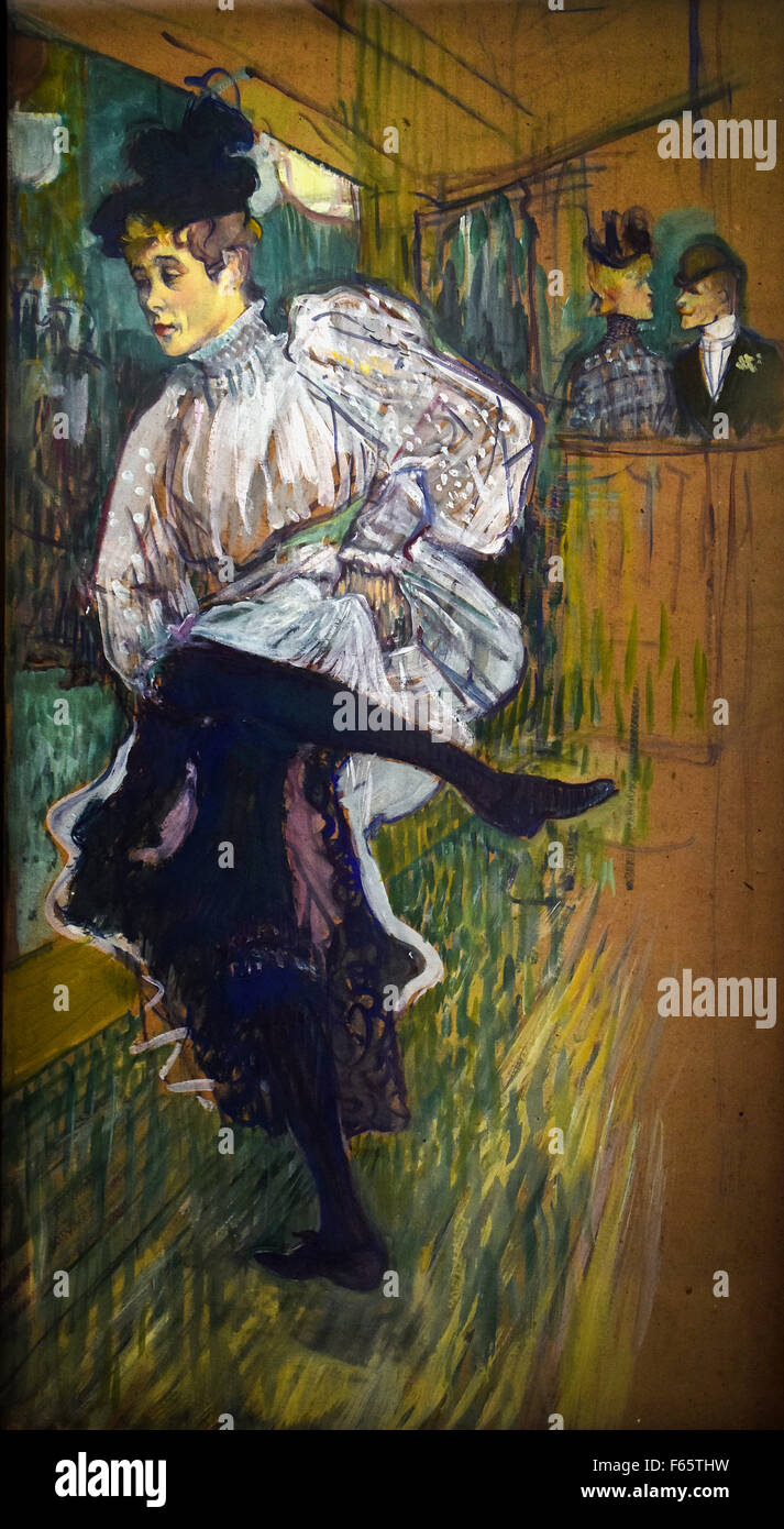 Jane Avril dansant - Jane Avril dansant autour 1892 Henri de Toulouse Lautrec 1864-1901 France French Banque D'Images