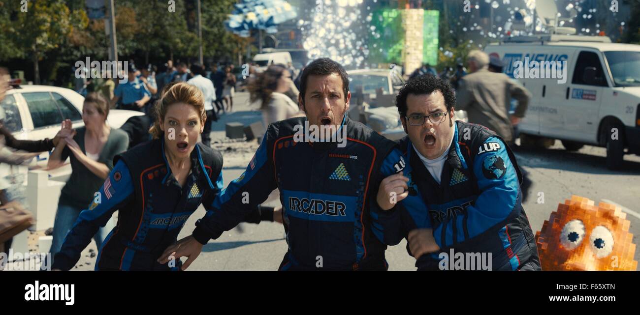 Pixels Année : 2015 USA / Chine Réalisateur : Chris Columbus Michelle Monaghan, Adam Sandler, Josh Gad Banque D'Images