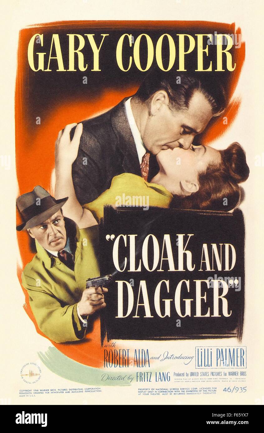 Cape et poignard Année : 1946 USA Réalisation : affiche de film de Fritz Lang (USA) Banque D'Images