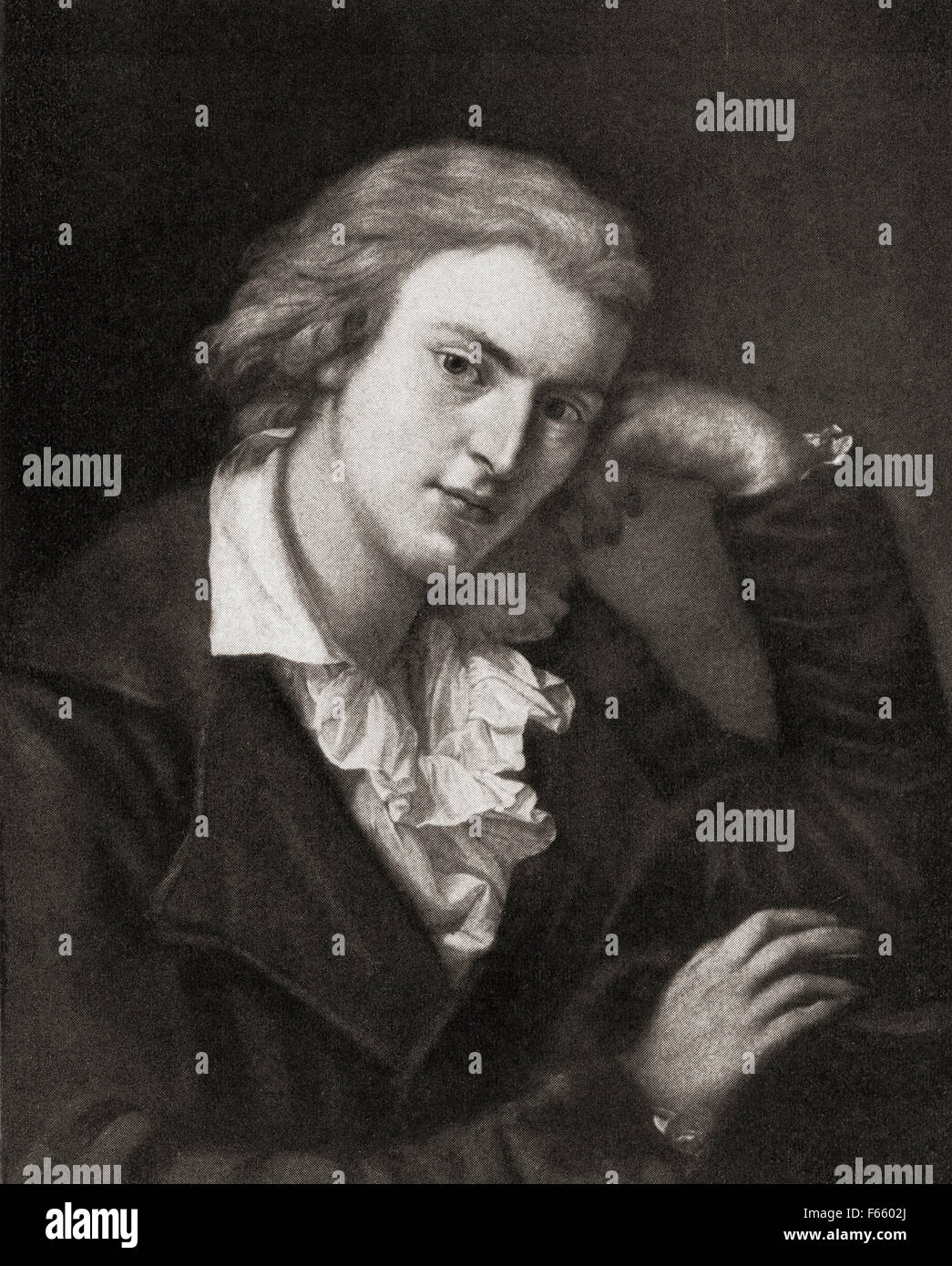 Johann Christoph Friedrich von Schiller, 1759 - 1805. Poète allemand, philosophe, historien et auteur dramatique. Vu ici à l'âge de 27 ans. Banque D'Images