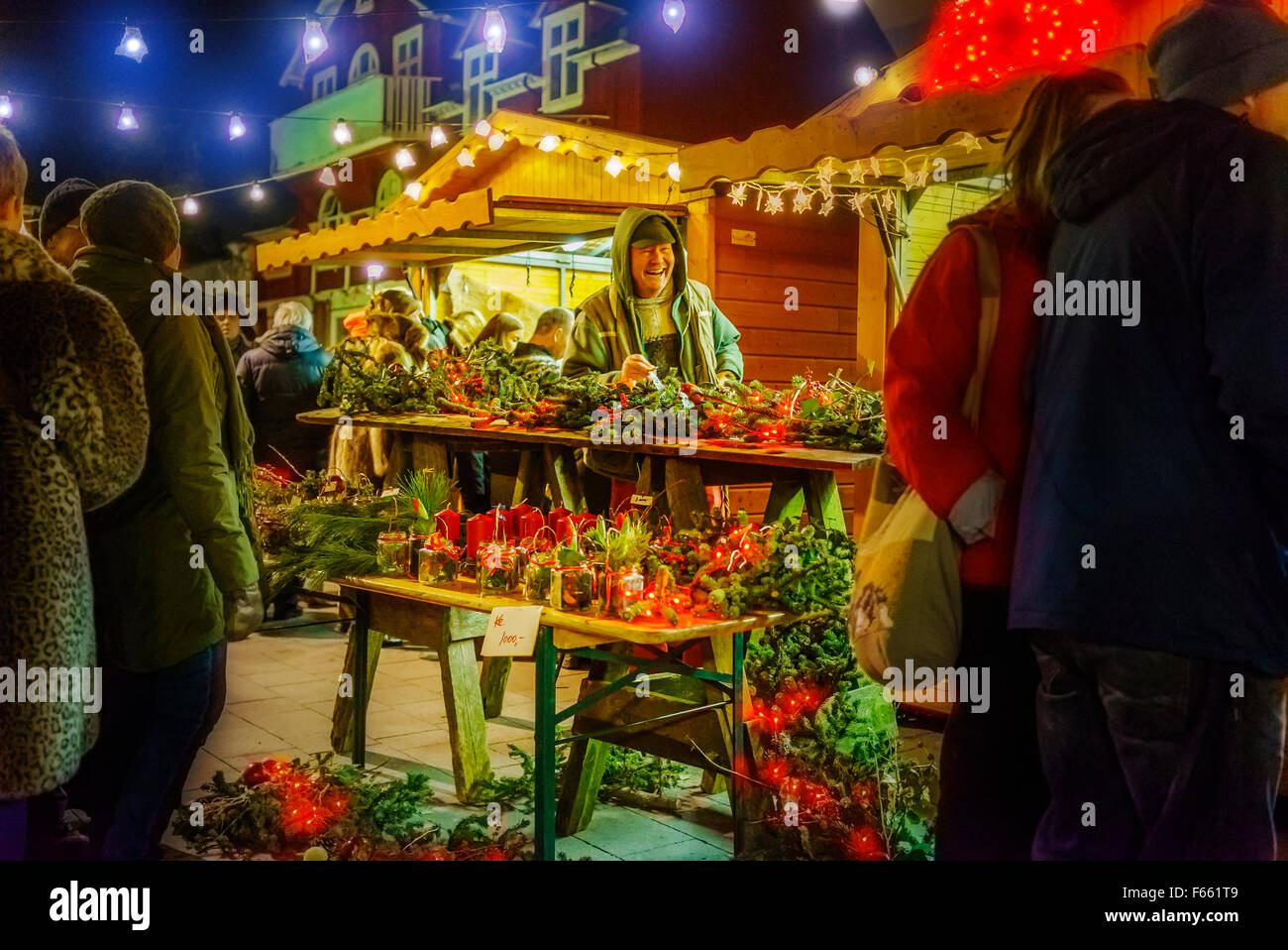 Marché de Noël. Reykjavik, Islande Banque D'Images