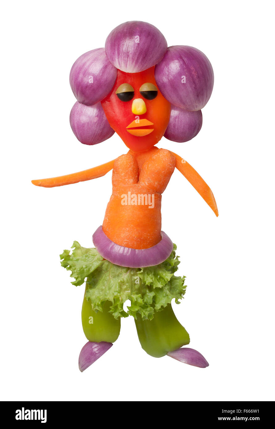 Femme dansant faite de légumes Banque D'Images