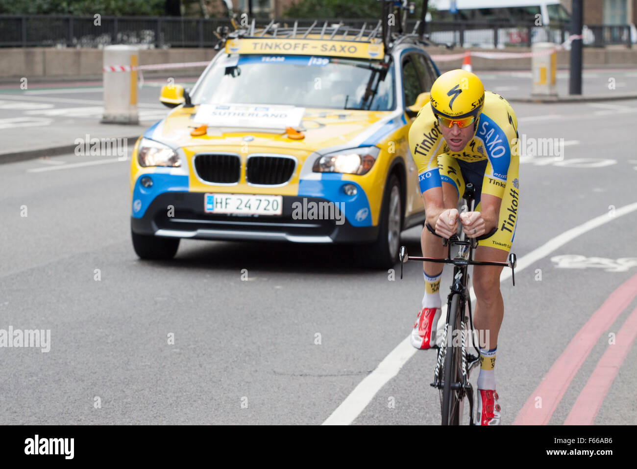 Australian Rory Sutherland, dans un stade de la Tour de Grande-Bretagne 2014 Banque D'Images