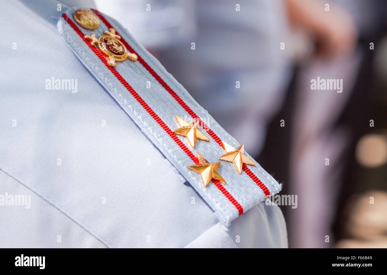 Le colonel bandoulière de la police russe Banque D'Images