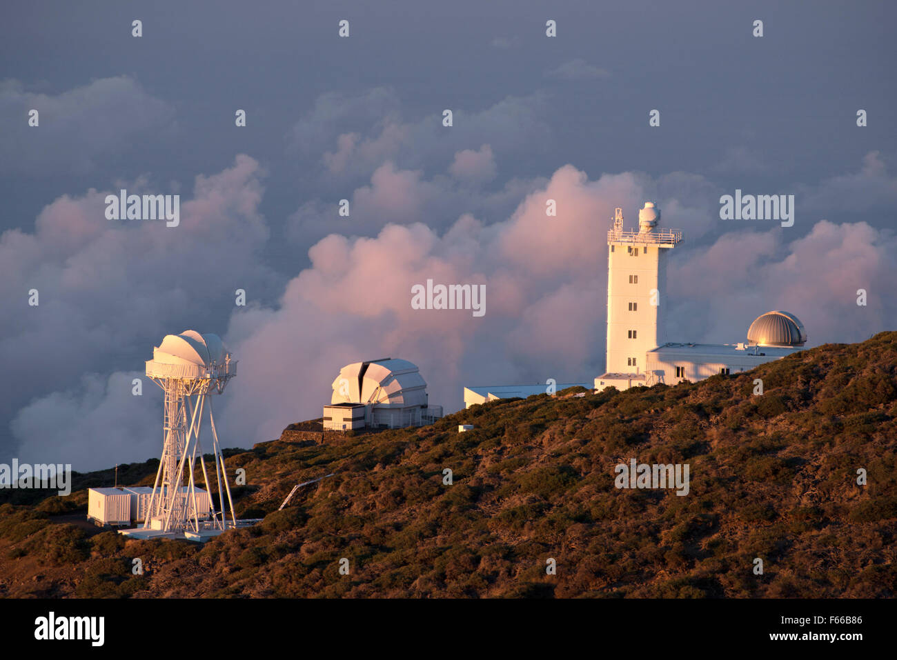 Observatoire astronomique sur le haut de Roque de los Muchachos, La Palma, Canary Islands, Spain Banque D'Images