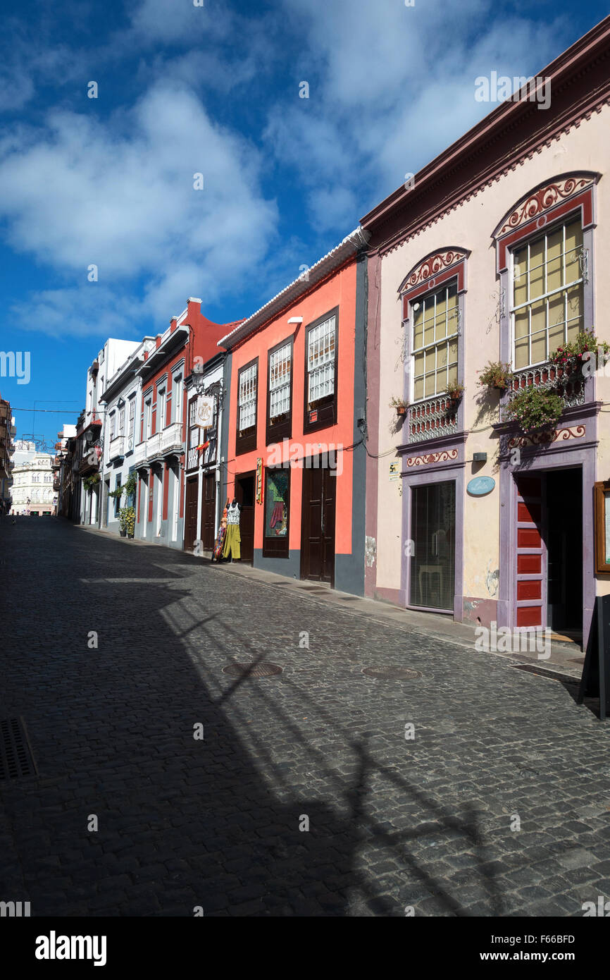 Zone piétonne de Santa Cruz de La Palma, Calle Anselmo Pérez de Brito, la vieille ville, La Palma Espagne île des Canaries Banque D'Images