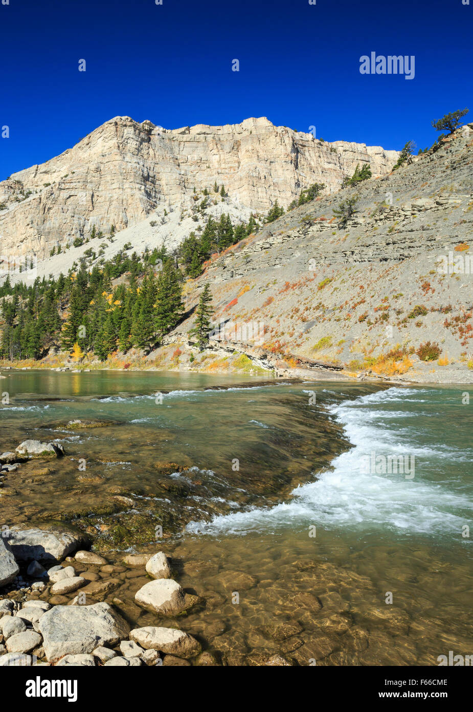 Rapides sur le sun river canyon en dessous du réservoir gibson le long de la rocky mountain/près de augusta, Montana Banque D'Images