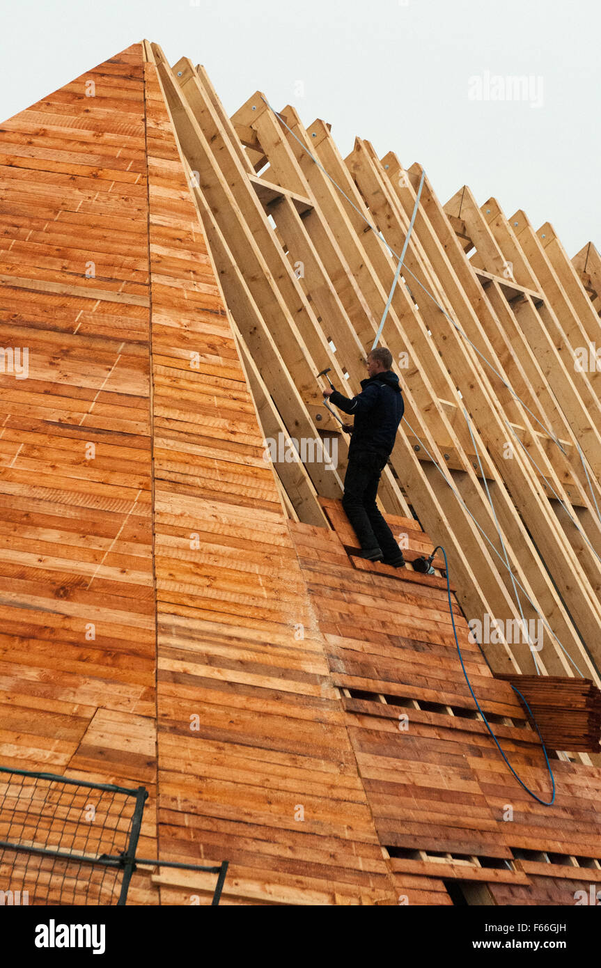 Builders recréer un style de couverture historique de Dresde, Allemagne Banque D'Images