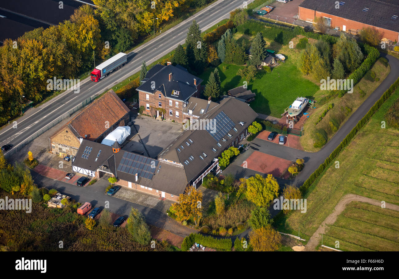 L'hébergement des réfugiés Zollstraße Hamm Uentrop, Hamm, Ruhr, Rhénanie du Nord-Westphalie, Allemagne, l'Europe vue aérienne oiseaux-lunettes Banque D'Images