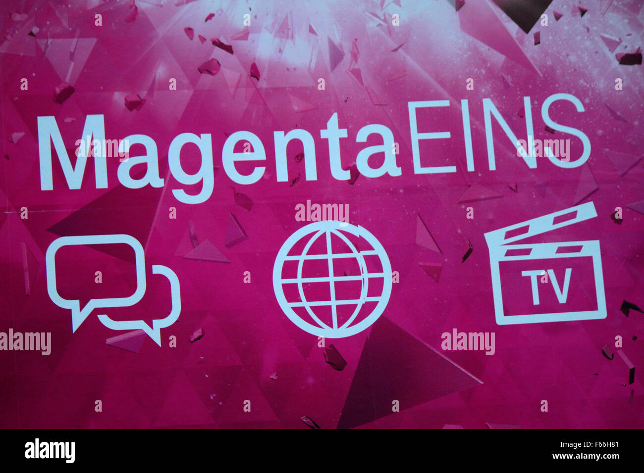 Markennamen : le "Deutsche Telekom Magenta Eins', Berlin. Banque D'Images