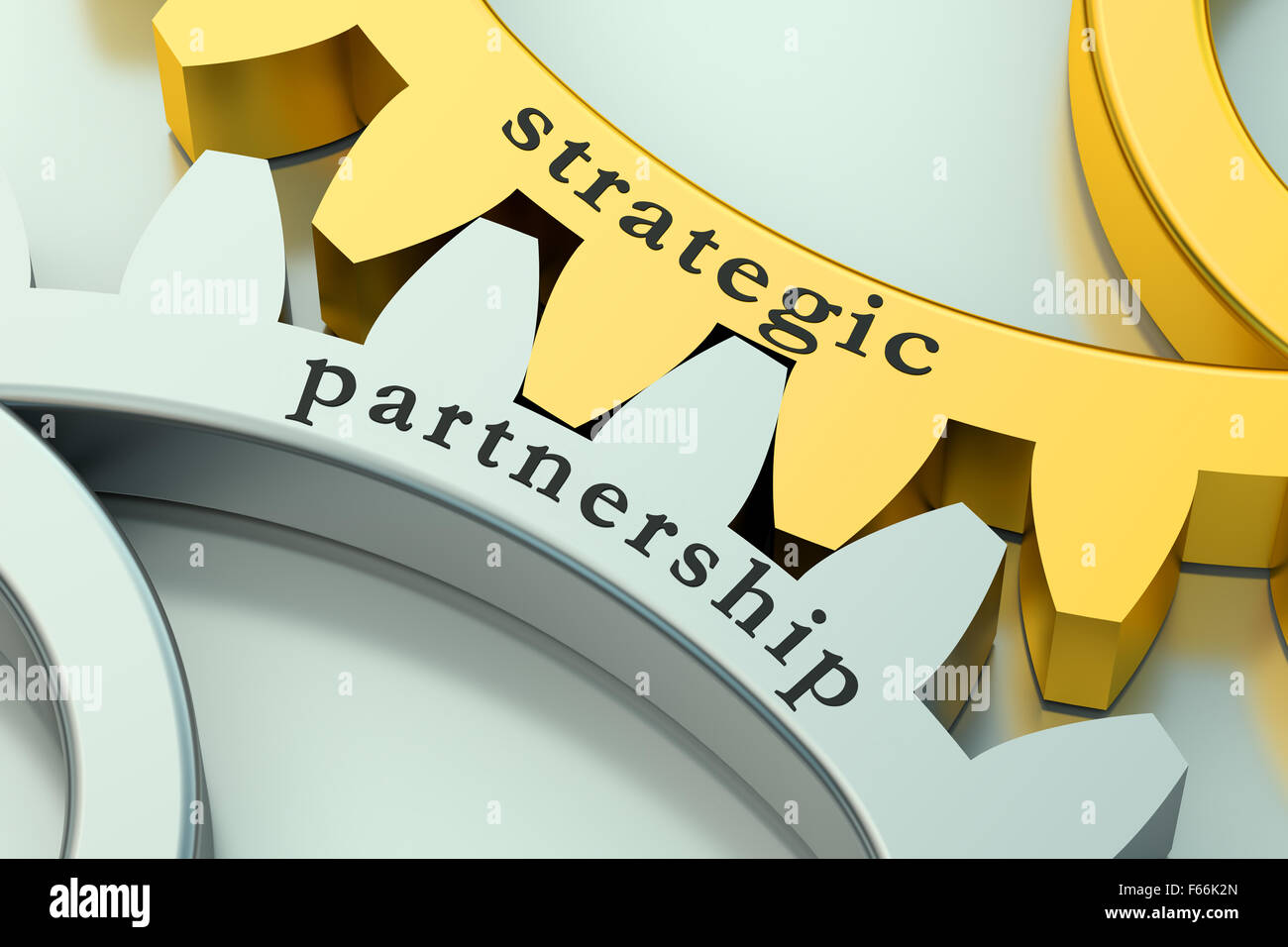 Le concept de partenariat stratégique sur les roues dentées Banque D'Images