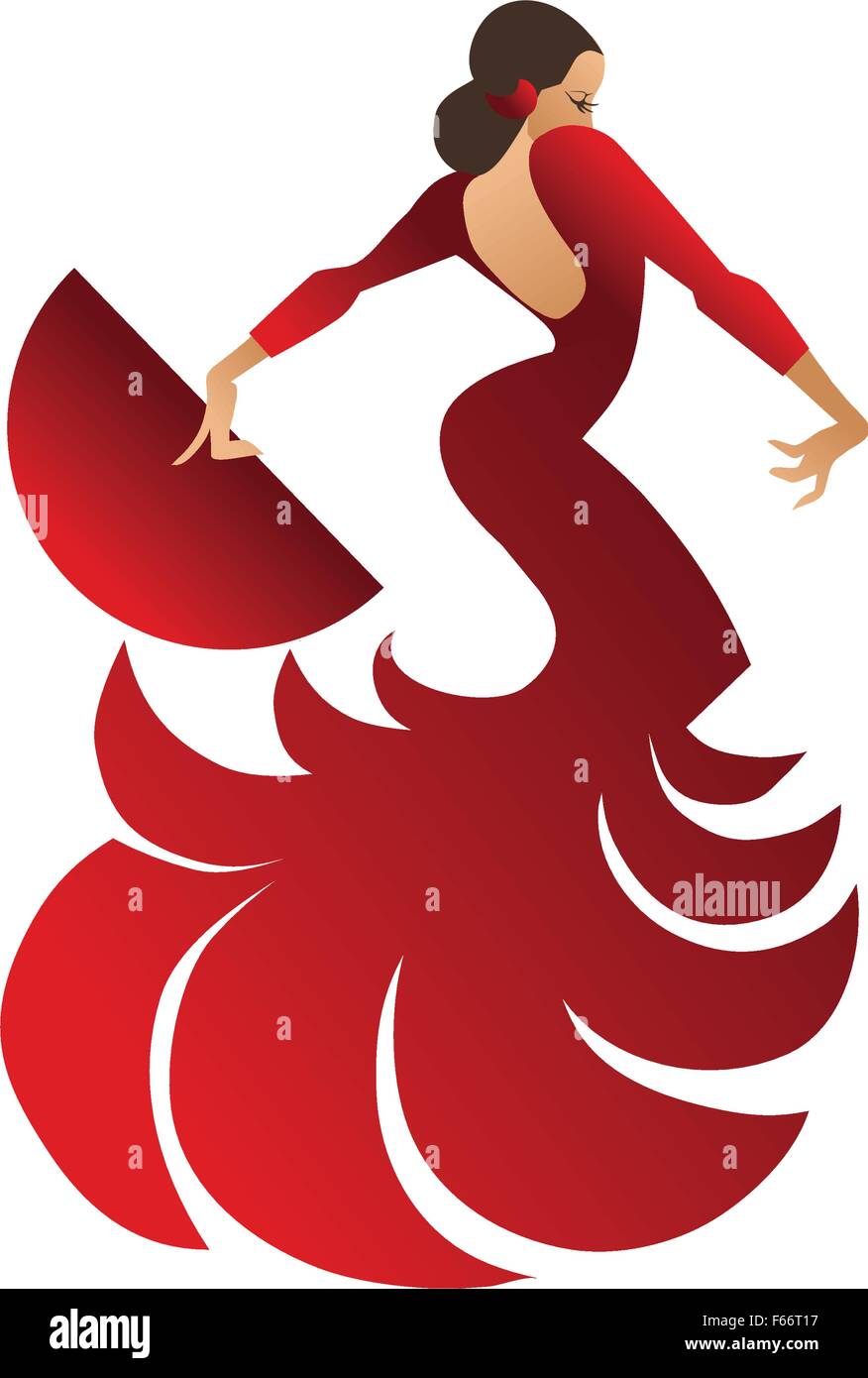 La danseuse de flamenco posent spectaculaire Illustration de Vecteur