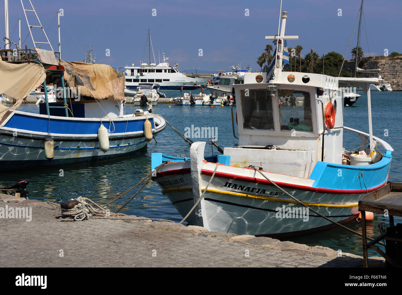 Vieille ville de port de Kos Grèce Banque D'Images