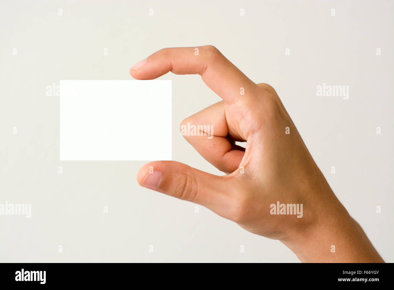 Main courante blank business card Banque D'Images