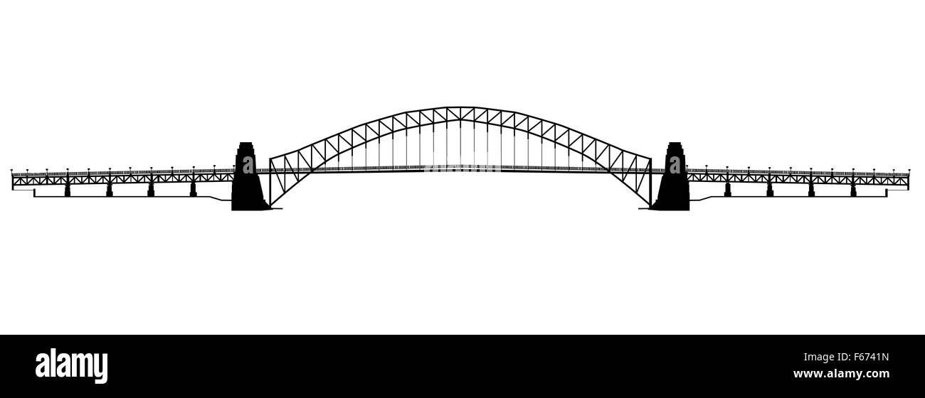 Silhouette du pont du port de Sydney en Australie Banque D'Images
