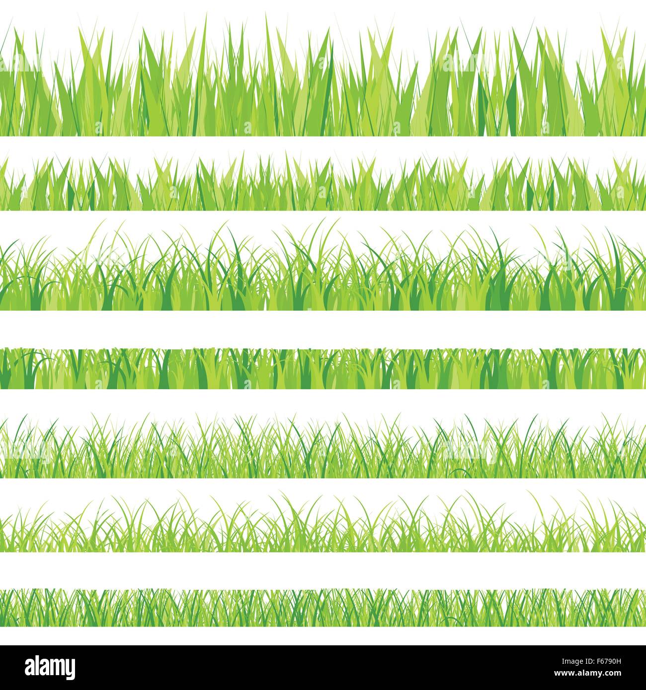 Vector illustration. Ensemble avec realistica herbe. La nature. Illustration de Vecteur