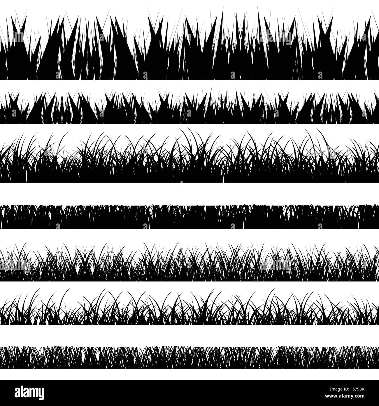 Vector illustration. Ensemble avec realistica herbe. La nature. Illustration de Vecteur