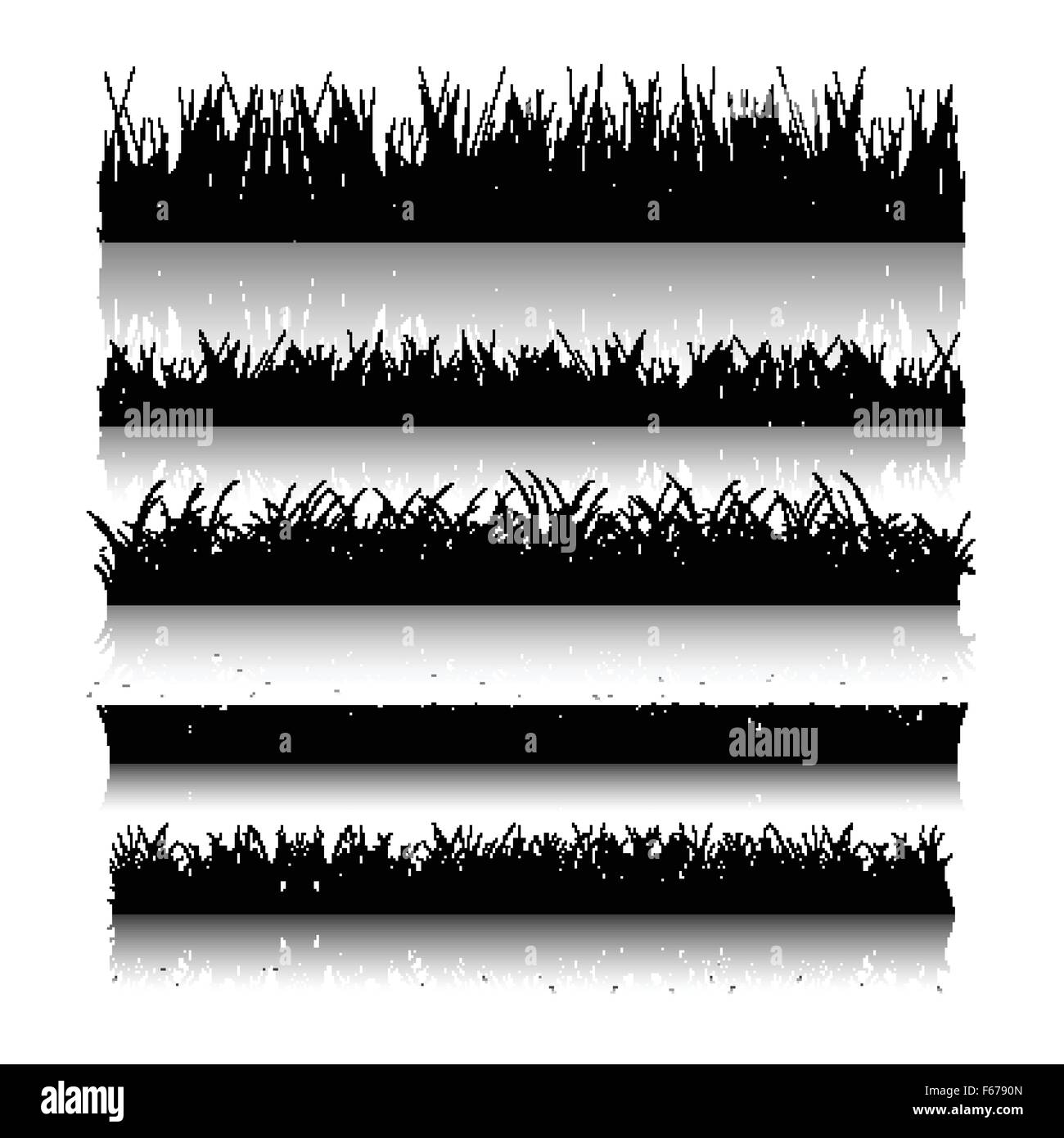 Vector illustration. Ensemble avec realistica herbe. La nature. Illustration de Vecteur