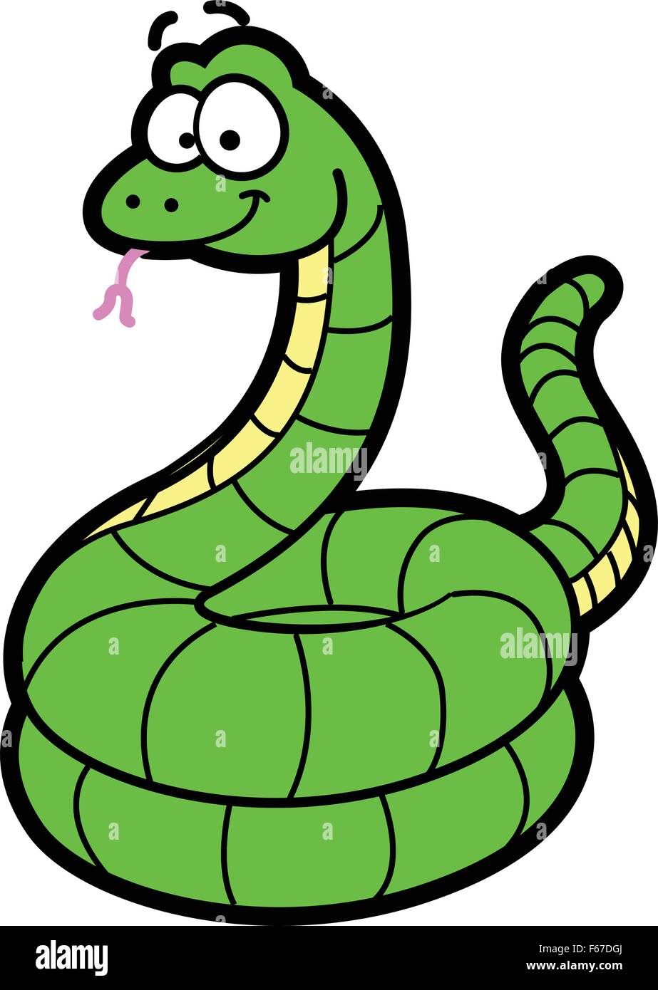 Happy Smiling Cartoon Snake Illustration de Vecteur